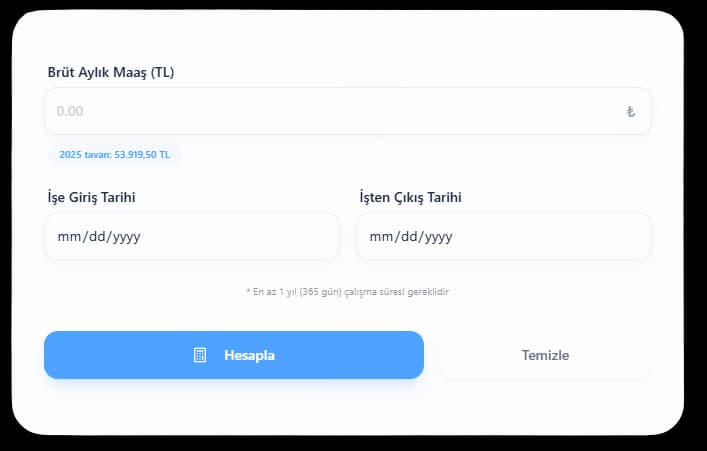 Kıdem Tazminatı Hesaplama