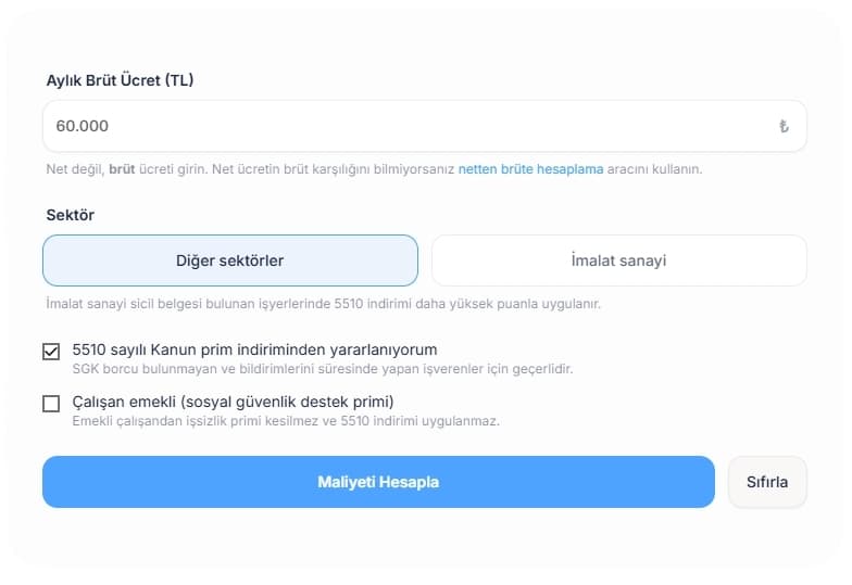 Personel Maliyeti Hesaplama